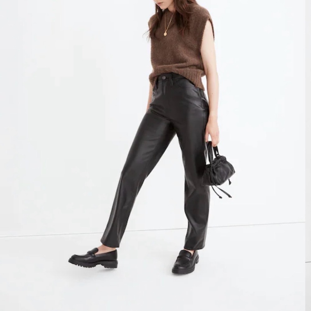 Madewell like new size 26 Black Leather Women's Pants